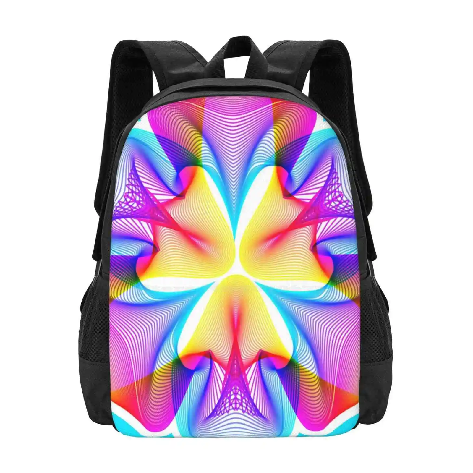 Selva fantástica 01 Sacos escolares para meninas adolescentes, Laptop Travel Bags, Icon Abstract Shape, Mistura geométrica, extravagante lunático