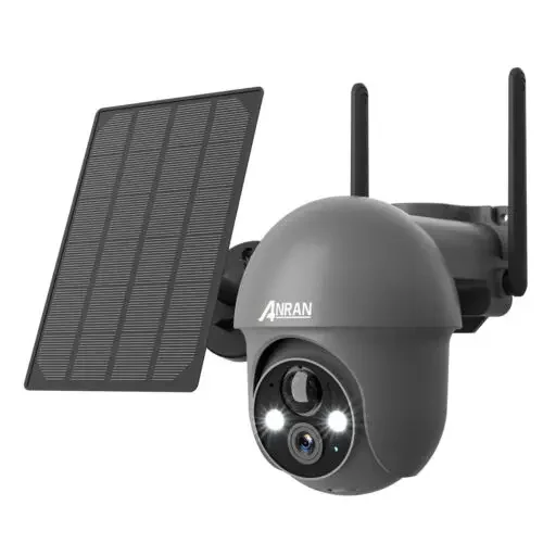 ANRAN Battery Powered PTZ Camera with Solar Panel 3MP Wireless Wifi Network Surveillance Solar cctv Camera