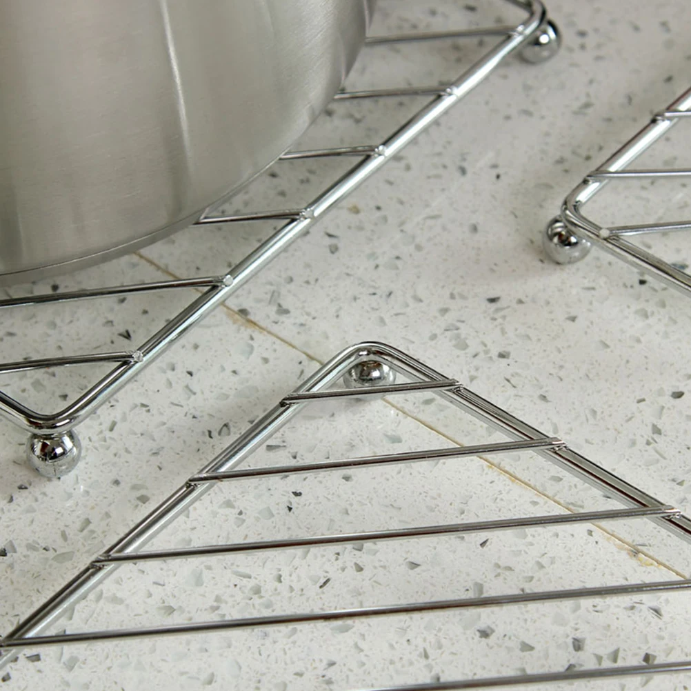 

3 Pcs Stainless Steel Pot Mat Square Heat Insulation Non-slip Pad Pads Cup Mats