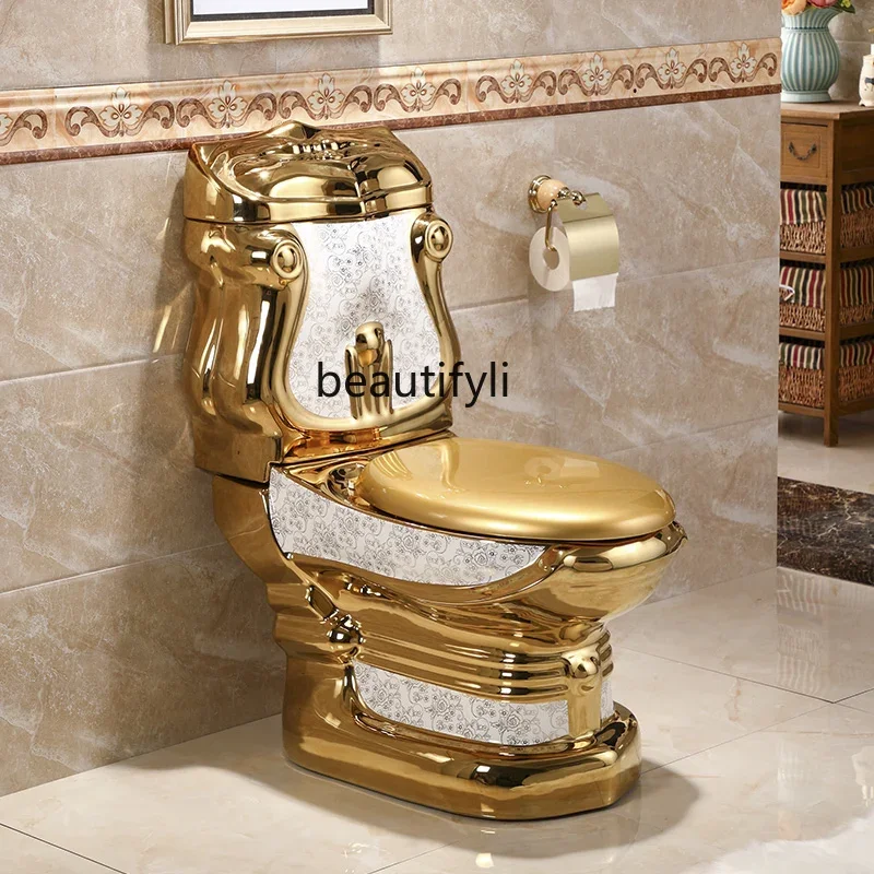 zqGolden Toilet Toilet Super Swirling-Style Hotel Deodorant Ceramic Toilet