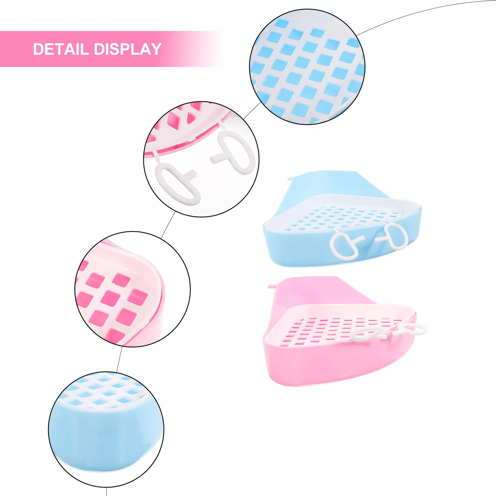 

2 Pcs Pet Toilet Litter Basin Durable Plastic Potty for Rabbit Cat Guinea Pig Hamster Small Animal Box