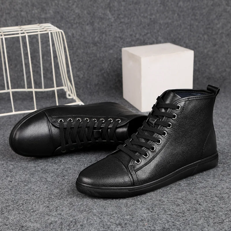 Herren-Schneestiefel aus echtem Leder, warme Winterstiefel für Outdoor-Aktivitäten wie Autofahren und Wandern_voghion.com