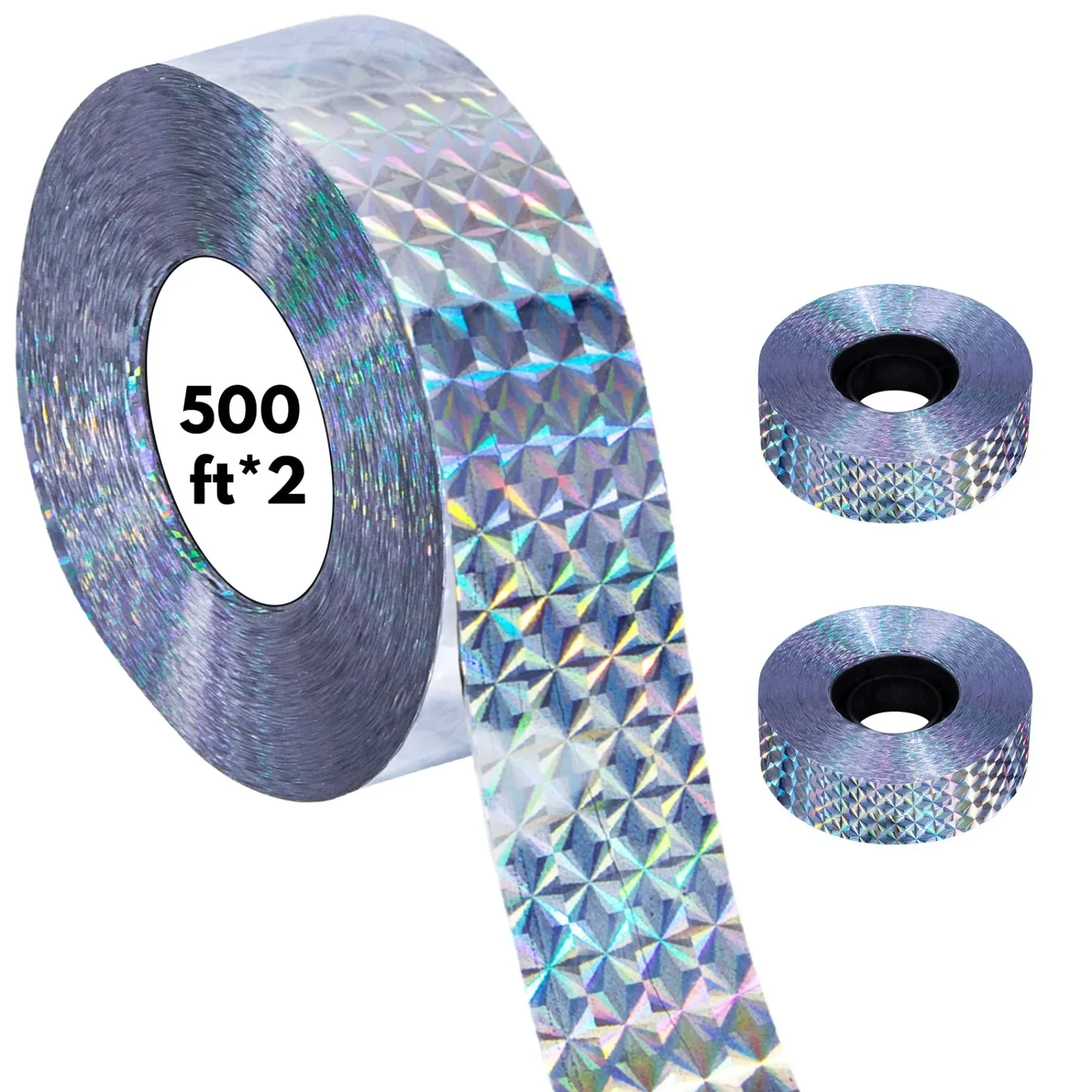 

2 * 500 Foot Bird Scare Ribbon Reflective Flash Tape Woodpecker Pigeon Deterrent Repellent Devices Tape Keep Birds Away Outdoor