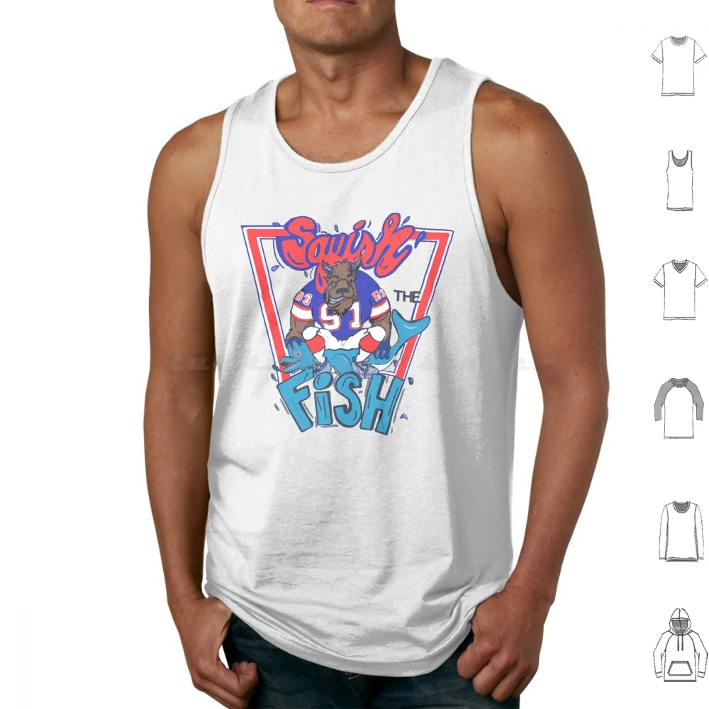 Squish The Fish Ii Tank Tops Vest Sleeveless Football Bills Mafia New York Josh Allen Mafia 716 Buffalove Buffalo Ny Sports