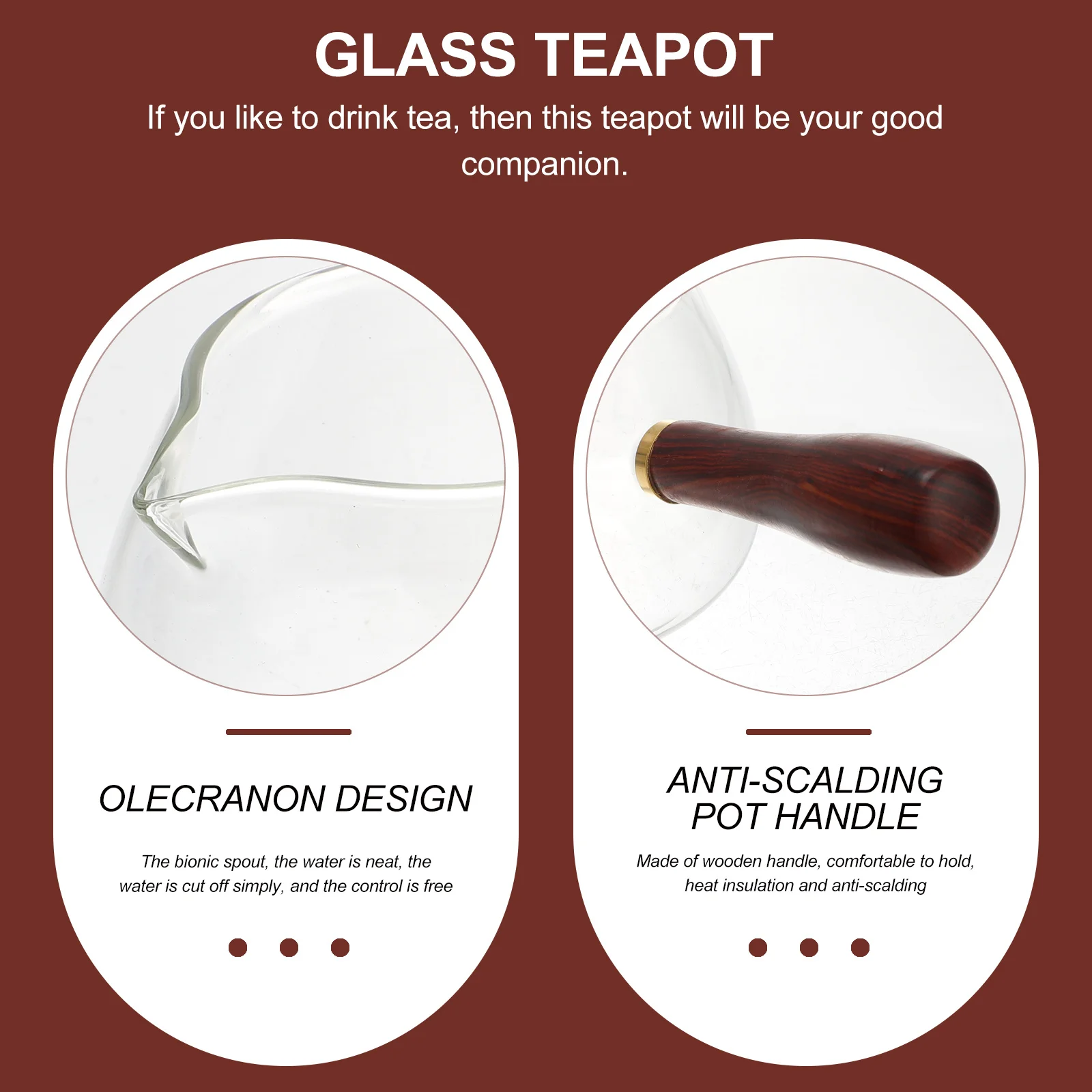 1pc Glass Teapot Heat-Resistant Glass Tea Maker For Open Flame Brewing Coffee Pot With Handle Hot Chocolate Milk Warming - Image 5