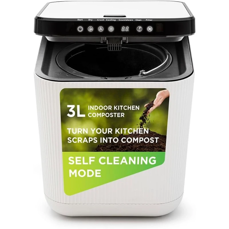 3L Electric Kitchen Composter - Compost’s Organic Material & Food Scraps | Countertop Automatic Compost Bin | Dry