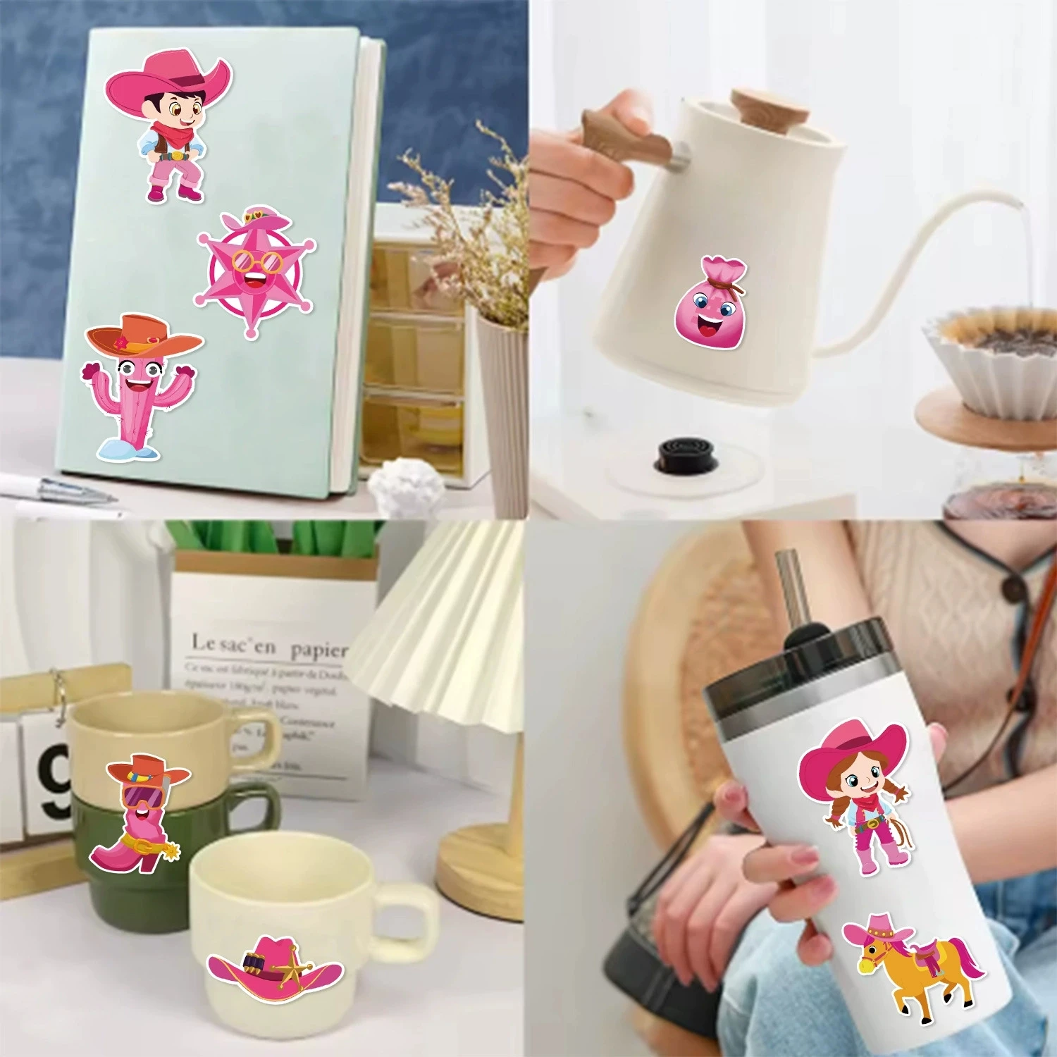 Variety Of 8PCS Cartoon Make a Face Change Sticker DIY Decoration Phone Notebook Pen Stationery Sticker For Children Rewards