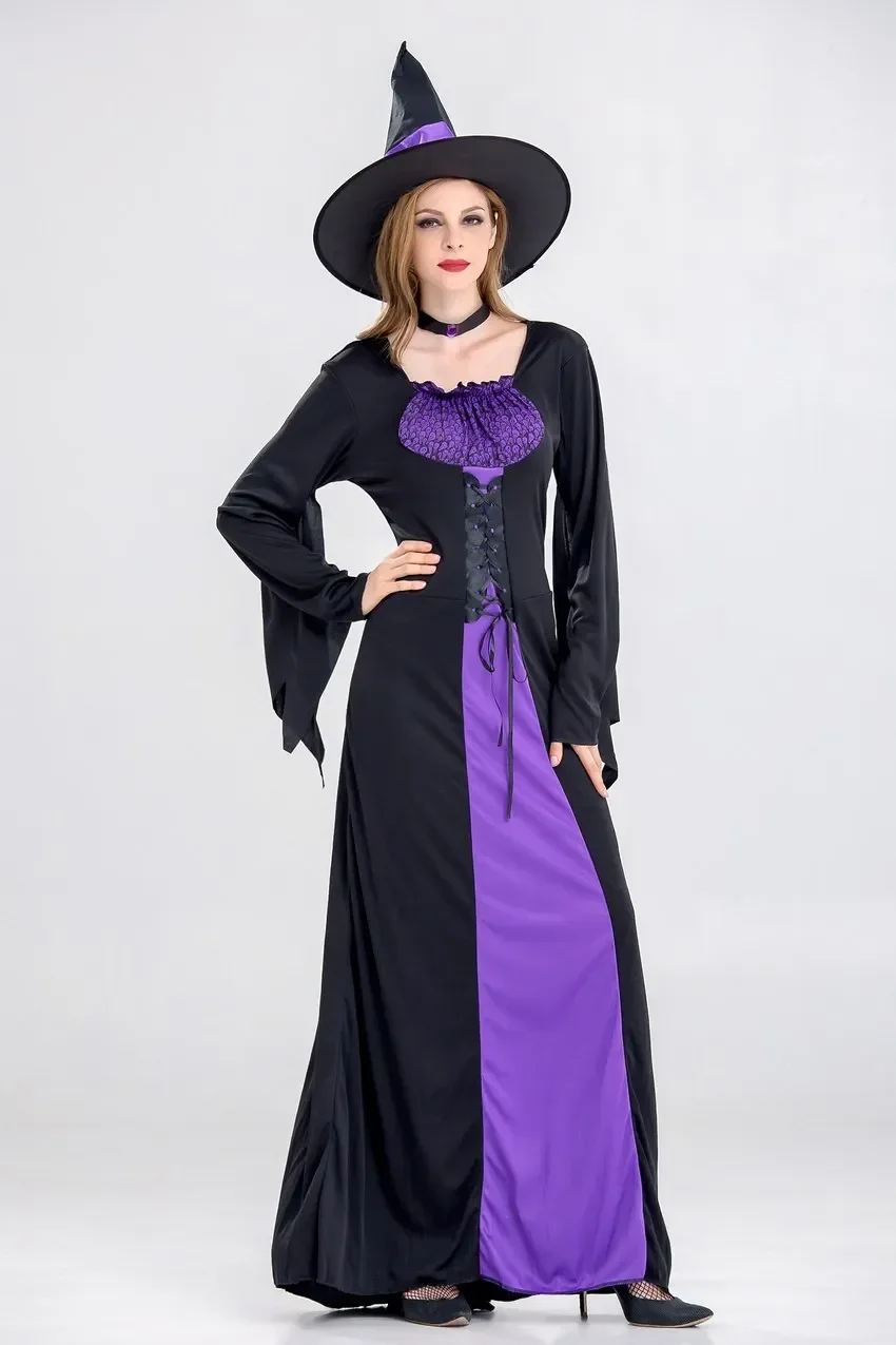 Adult Halloween Witch Costume For Women Sexy Dress Hat Carnival Party Female Suit