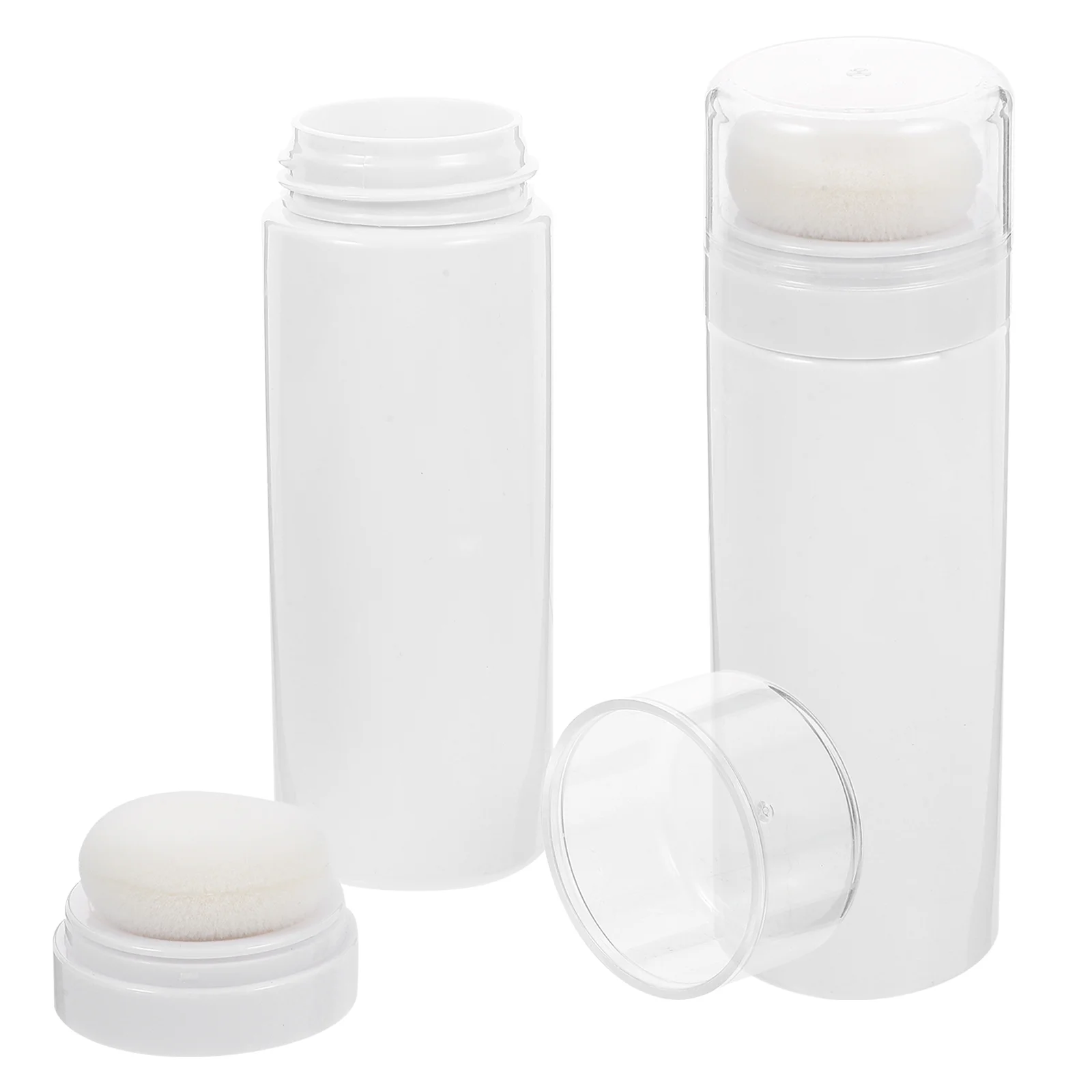 2 Pcs Talcum Powder Body Holder Storage Bottle Baby for New Mom Puff Portable