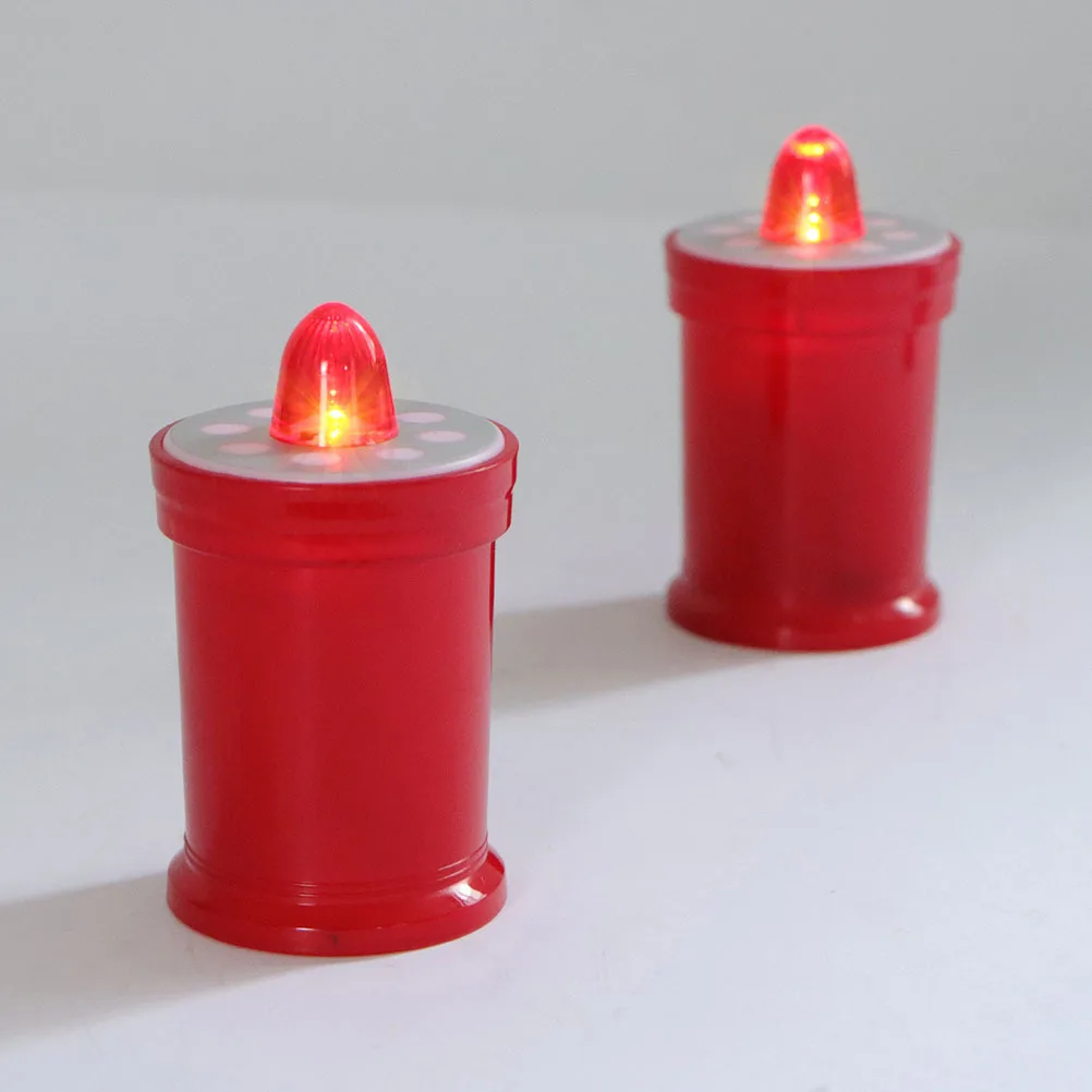 2 Stück flammenlose Lichter betriebene LED-Kerzen, warmes Dekor, Friedhofslampen, sichere wiederverwendbare dekorative Beleuchtung