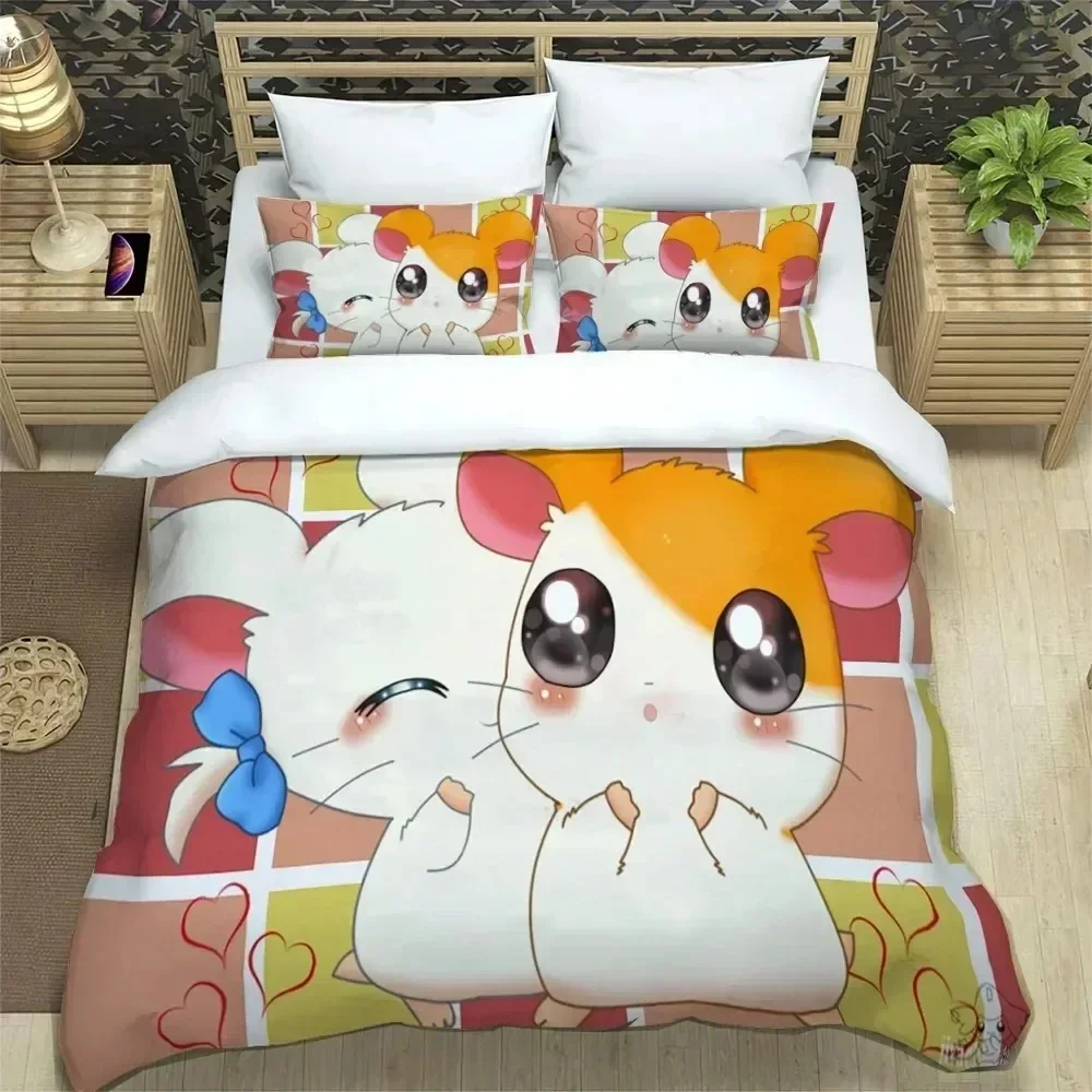 3D Printing Cartoon Lovely Hamtaro Bedding Set Bedroom Soft Modern Bedspreads Comefortable Duvet Cover Quilt Cover Pillowcase