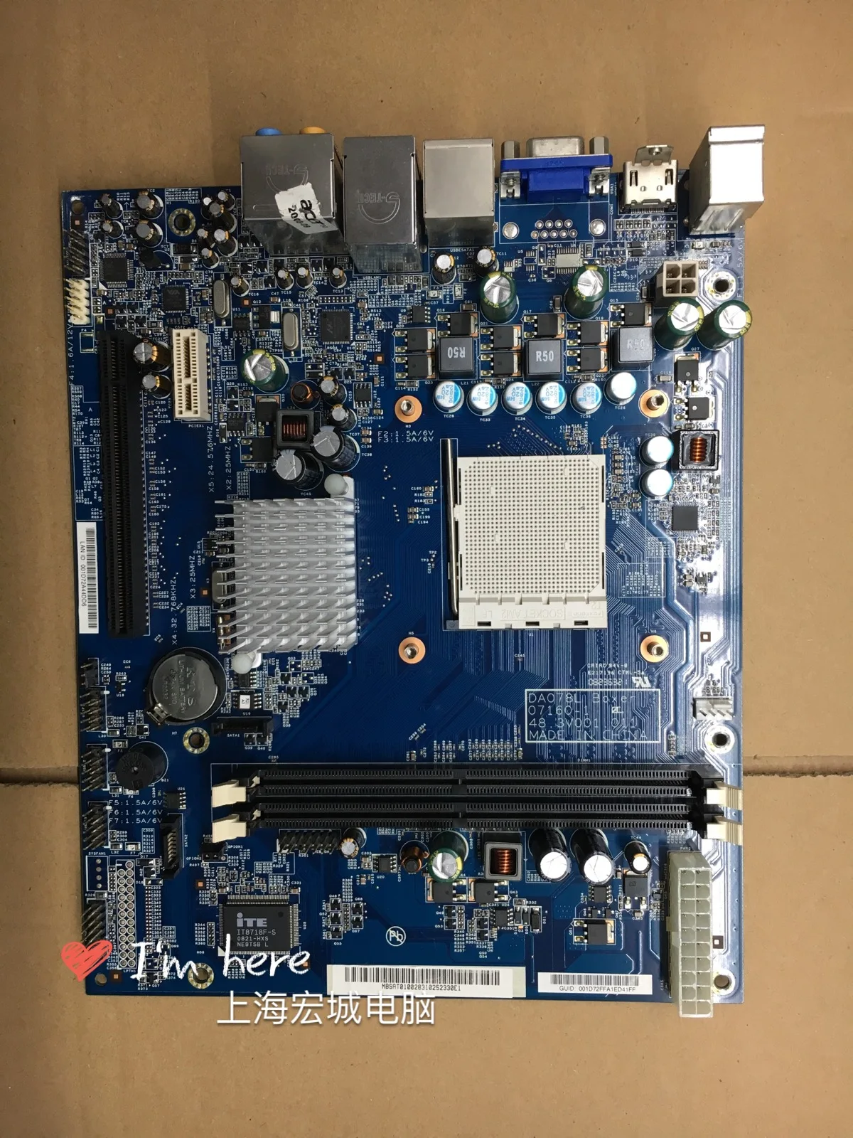 

DA078L Boxer Desktop Motherboard X1200 X3200 EL1210 07160-1 48.3V001.011 Motherboard Mainboard 100%tested fully work