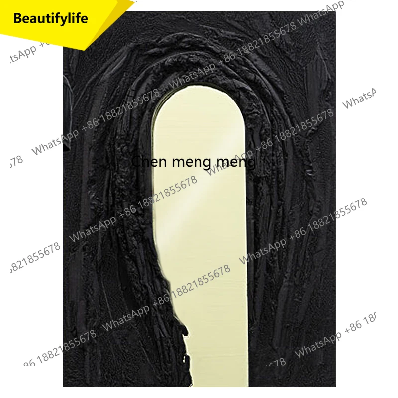 

M46 Three-dimensional hand-painted texture mural living room decorative painting creative mirror abstract entrance hanging paint