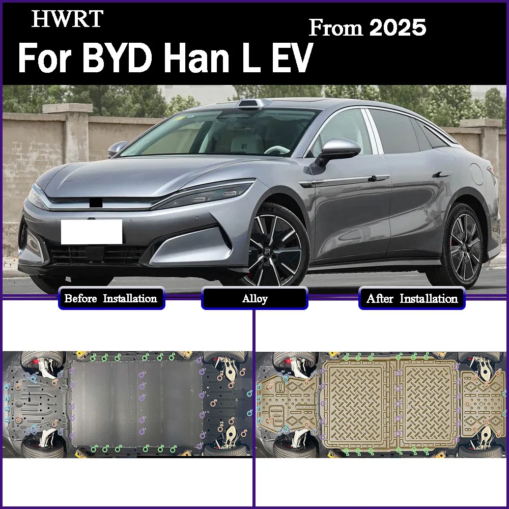 

For BYD Han L EV 2025 601KM 701KM Protective Plate For Front Motor Rear Motor Front Batter Rear Battery Chassis Guard Board