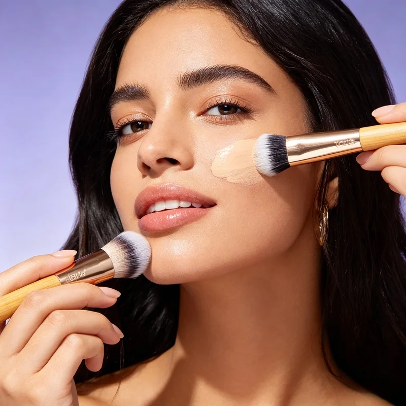 tarte Angled Paw Concealer Brush Precision Blending Tool Seamless Coverage Easy Apply Concealer Makeup Cosmetic Brush