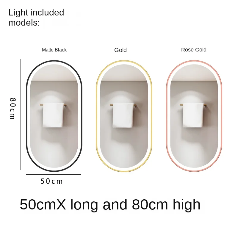 Luci per specchio da bagno per trucco Specchio da bagno moderno lungo grande e intelligente Toilette a LED Espelhos Com Luci Accessori per doccia CC50BM