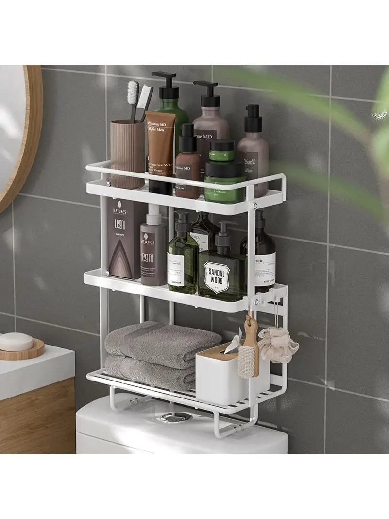bathroom-toilet-tank-storage-rack-iron-material-no-drilling-required-toilet-bathroom-organizer-shelf-toilet-lid-storage-rack