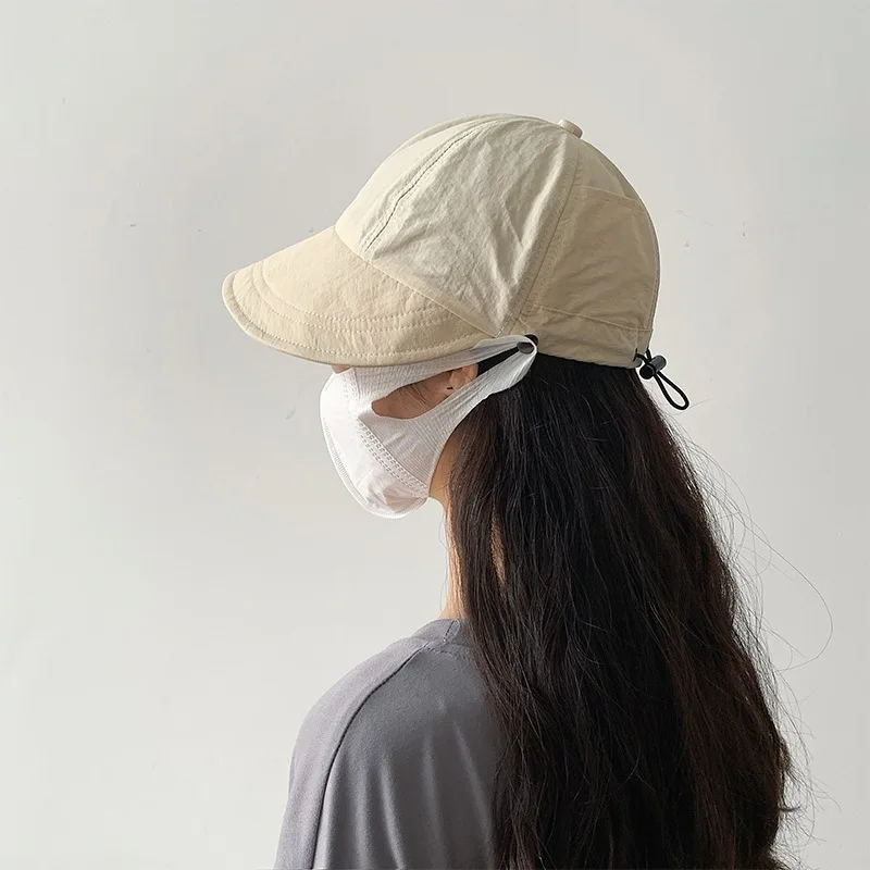 Upgraded Quick-drying Baseball Cap Japanese Women Hang Masks Sun Protection Hats Summer Light Caps Breathable Outdoor Sunscreen