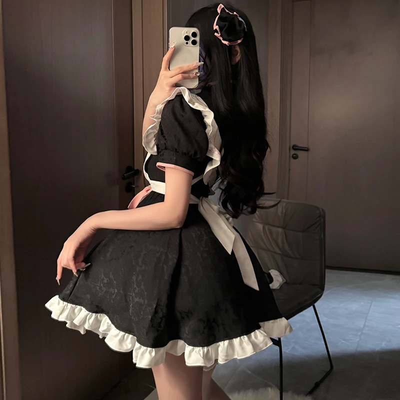 Estilo chinês empregada doméstica Lolita cosplay traje para mulheres, traje de Halloween, vestido cheongsam, vestido de festa, peça de garçonete, show de animação de palco