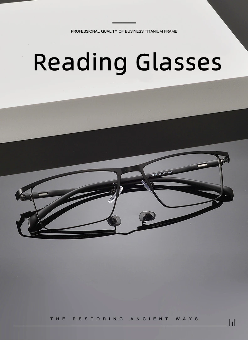 KOCOLIOR Full Frame Titanium Anti Blue Light Reading Glasses Men Ultralight Business Presbyopia Eyeglasses Photochromic Readers