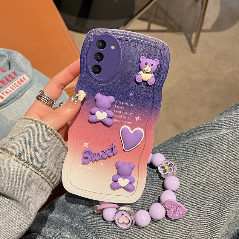 

For Samsung Galaxy S21 Plus Phone Case 3D Cute Cartoon Animal Fashion Soft Silicon Sport Hand Strap Bracelet Back Cover