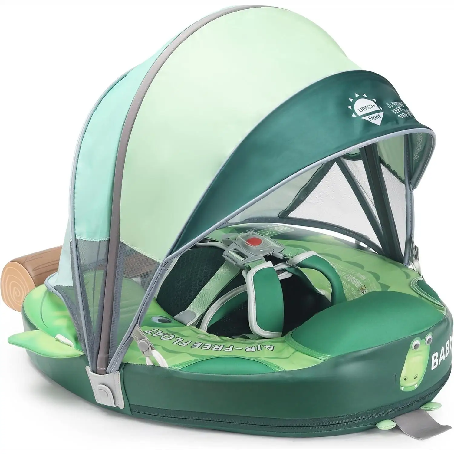 H-Baby Float Upgrade Add Tail Baby Float with Canopy for Infant Waist Swimming Ring Swim Trainer Non-Inflatable Floats Toys with