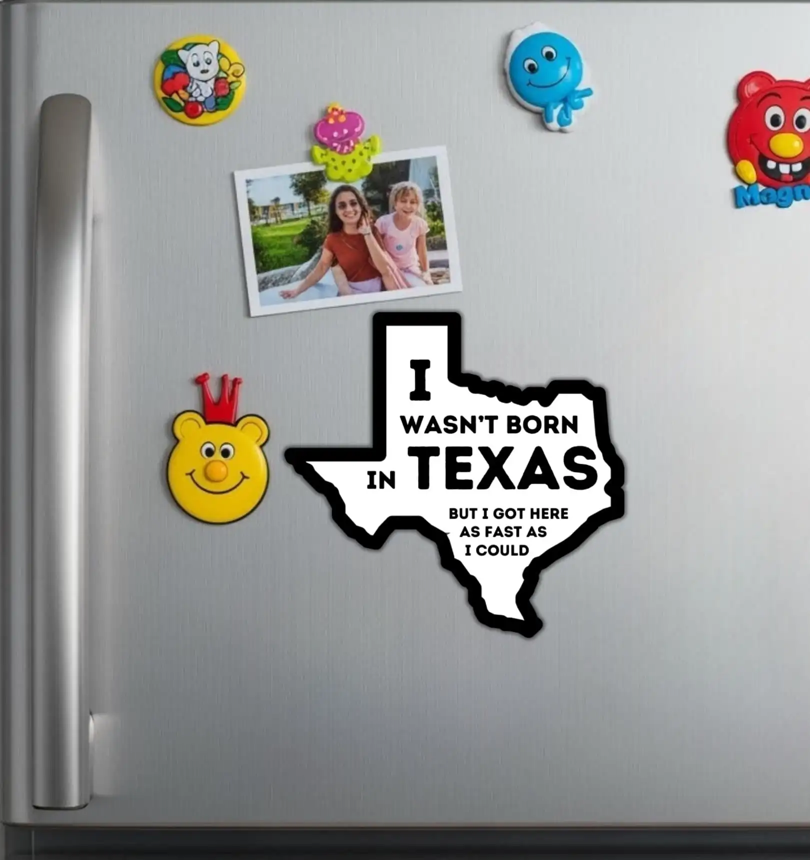 I Wasnt Born In Texas Travel Souvenir Vinyl Sticker For Laptop And Suitcase Self Adhesive Decal
