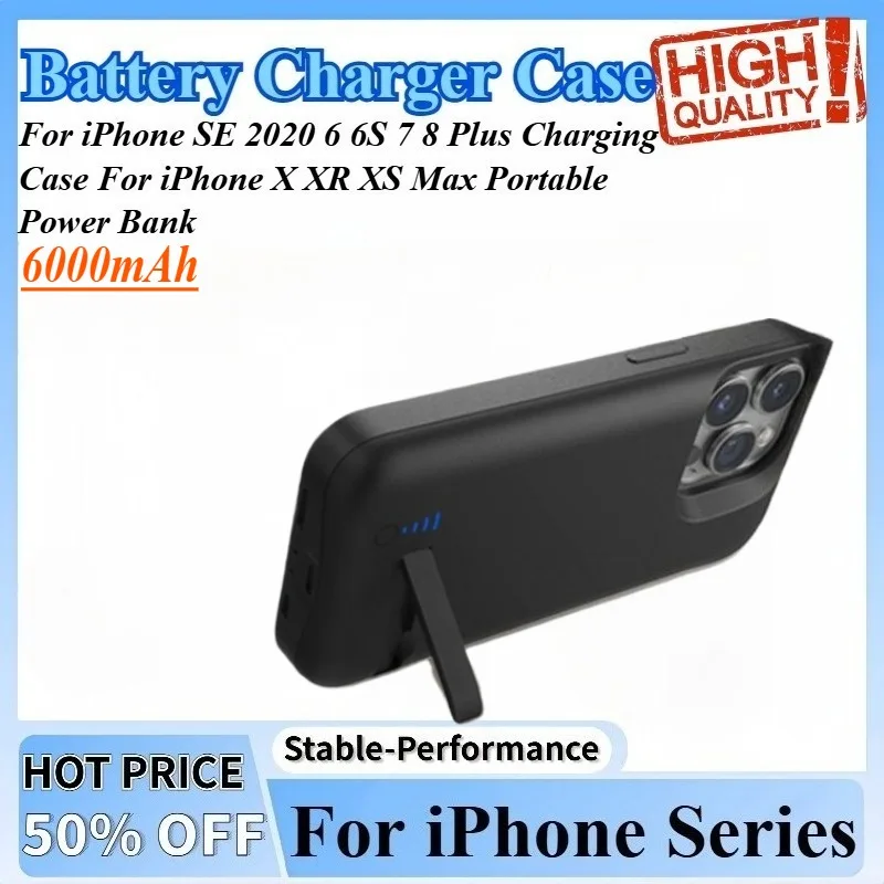 

6000mAh Battery Charger Case For iPhone SE 2020 6 6S 7 8 Plus Charging Case For iPhone X XR XS Max Portable Power Bank