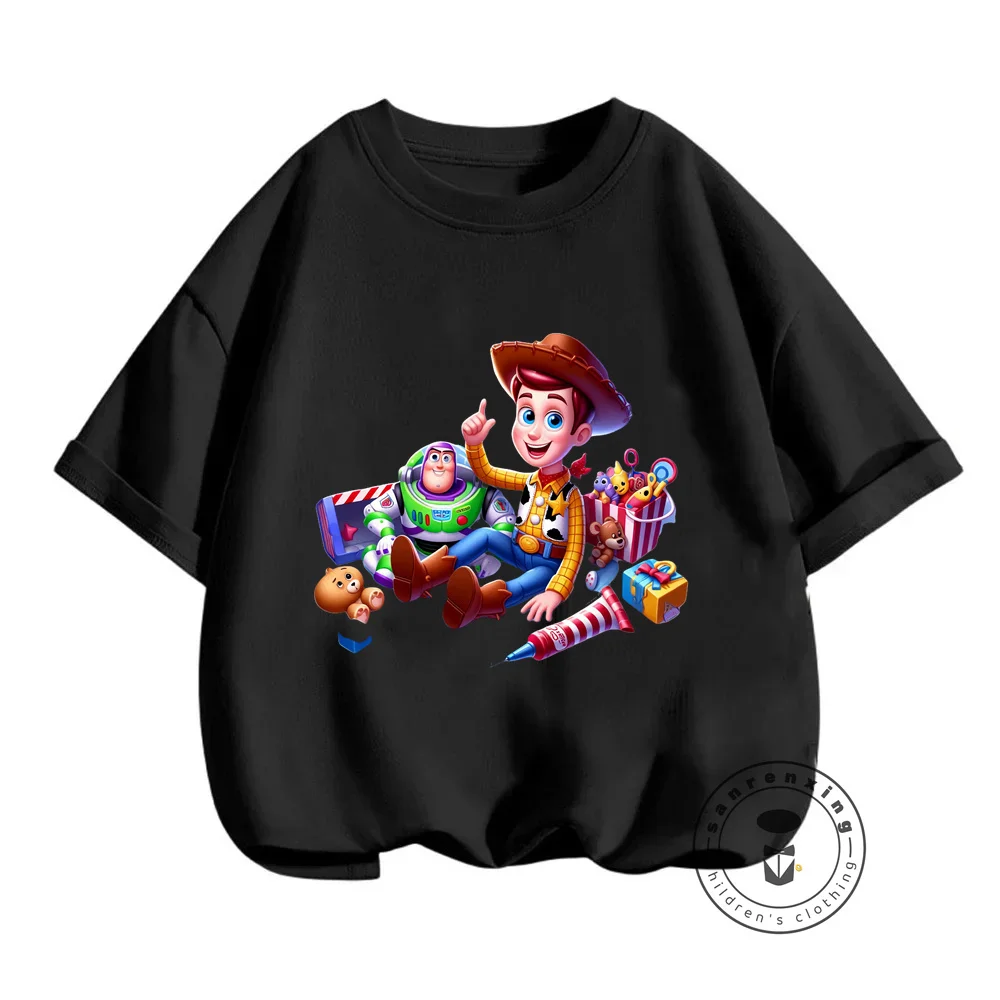 Unleash the Fun with Disney's Toy Story T-Shirts Simple Solid Colors Unique Pattern Prints Great for Casual Wear for Boys Girls