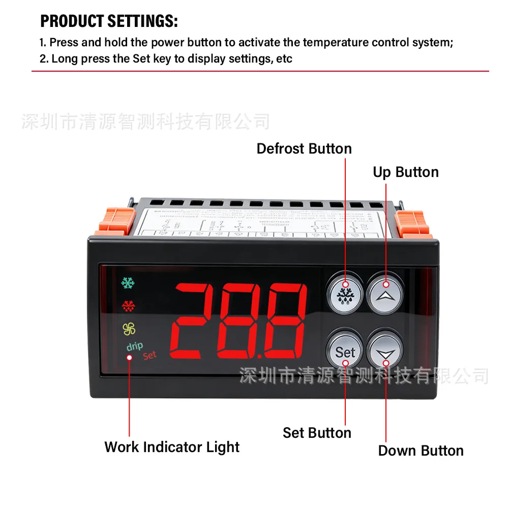 For cross-border new intelligent digital display temperature controller high precision ECS-974 intelligent thermostat defrosting