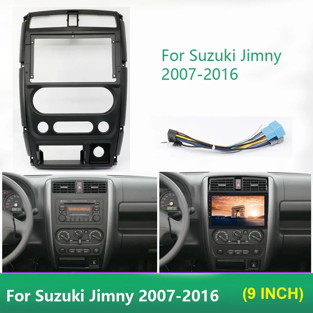 

9-дюймовый автомобильный радиоприемник для Suzuki Jimny 2007-2016, Android MP5, корпус проигрывателя, рамка Fascia, стереоприборная панель 2 Din