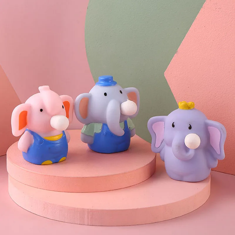 Cartoon Elephant Soft Spit Bubble Toy Cute Animal Ball Soft Sticky Squishi Stress Relief Funny Toy Squeeze Ball Sensory Fidget