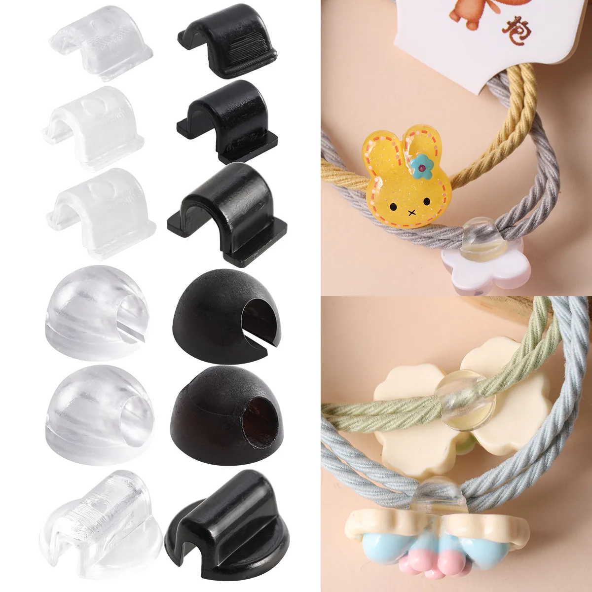 50 pieces Hair Ring Buckle Hairband Connection Buckle Elastic Rope Decorative Buckle DIY Making Hair Rope Jewelry Accessories