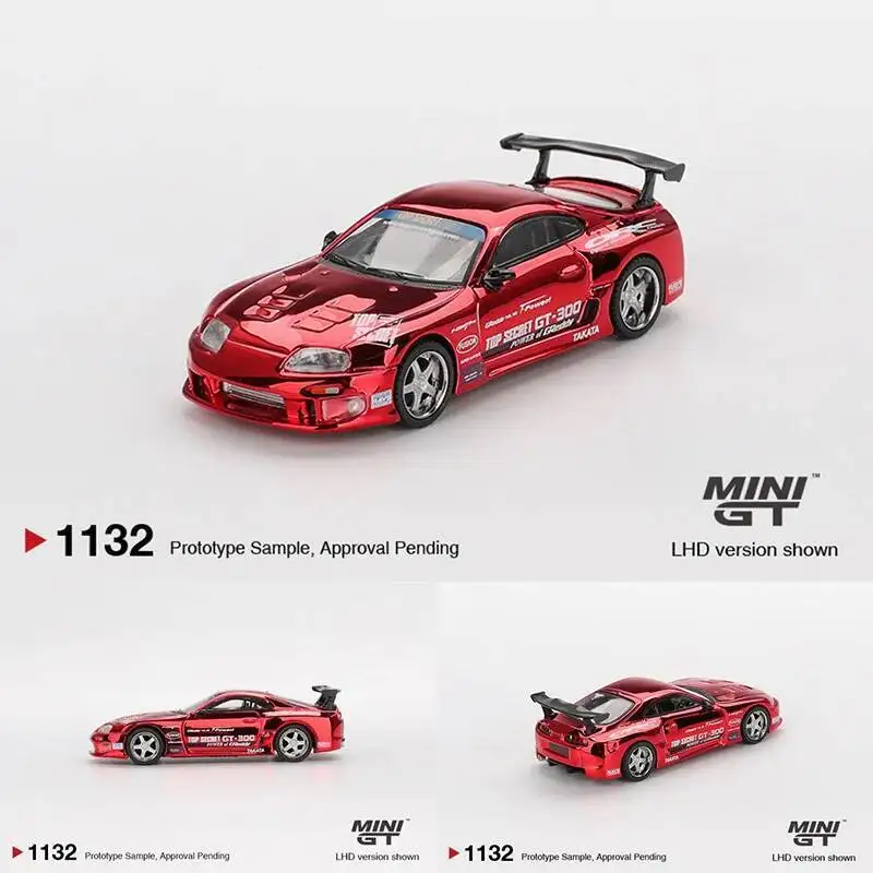 

Предпродажа MINIGT 1132 1:64 Red Top Secret Toyota Supra A80 GT300 Top Secret Chrome, литая под давлением модель автомобиля, коллекция игрушек