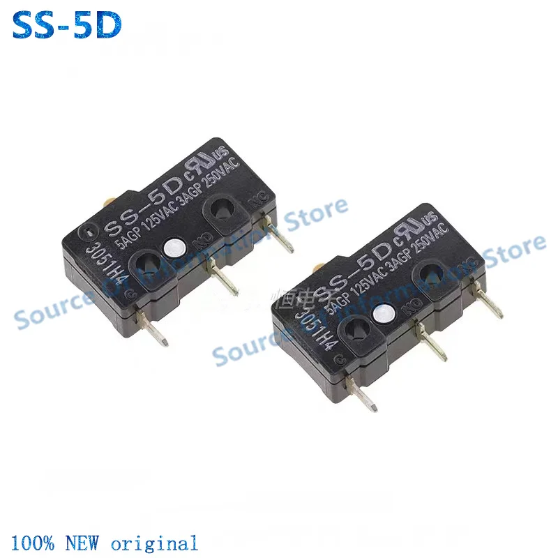 

10Pcs SS-5D Genuine 5A 250V 3Pin Travel Microswitch for Electronics Market