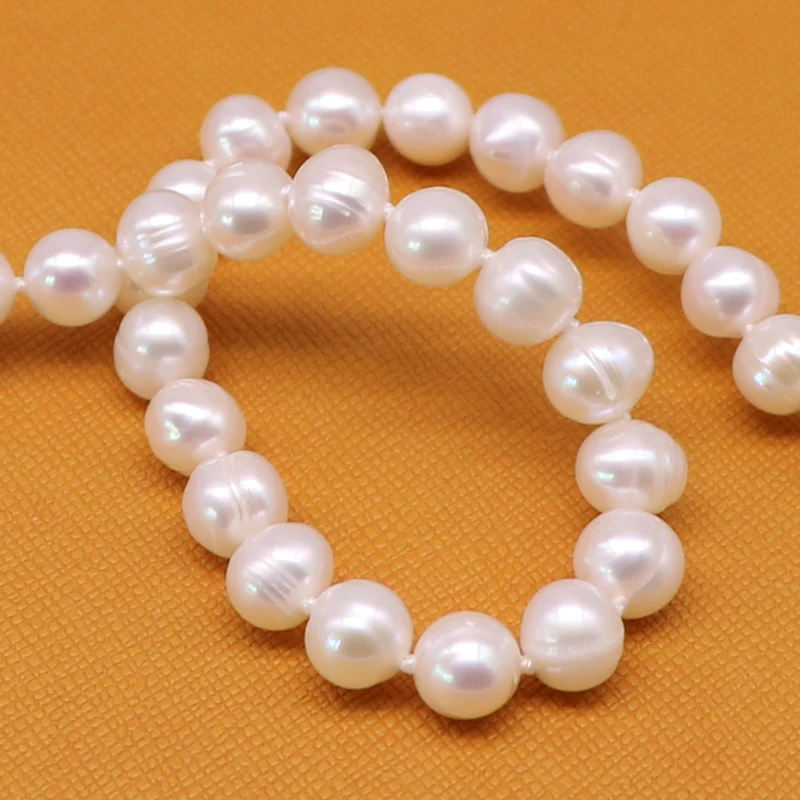 HOOZZ.P 6-7mm White Freshwater Choker Length Pearl Necklace For Women,A Gem Quality,Natural Cultured