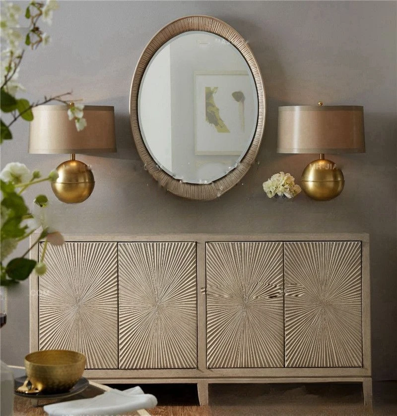 خزانة مزخرفة جانبية لتناول الطعام من الخشب الصلب الكلاسيكي الجديد وخزانة ما بعد الحداثة #3