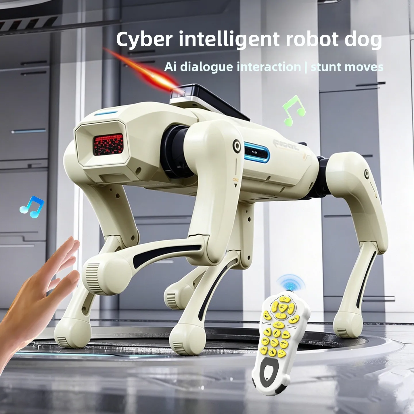 Novos Produtos: Robô Cão Inteligente de Controle Remoto de Grande Porte, Modelo Biónico com Controle de Voz AI, Brinquedos Elétricos para Crianças