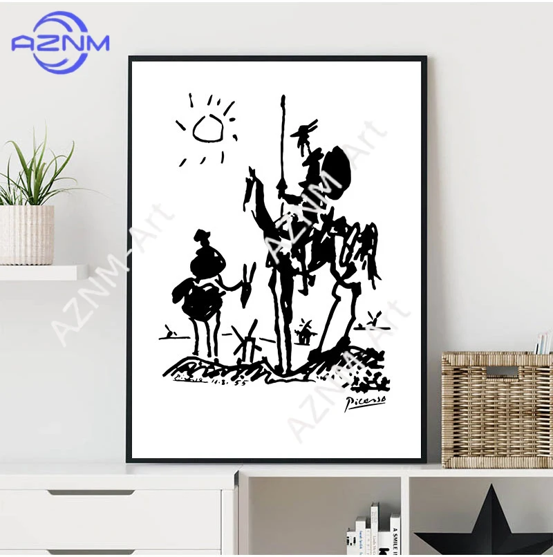 Alles, was Sie sich vorstellen können, ist wahr. Pablo Picasso Kunstgemälde, Leinwanddruck, Don Quijote-Poster, Gemälde, Wandbild, Heimdekoration