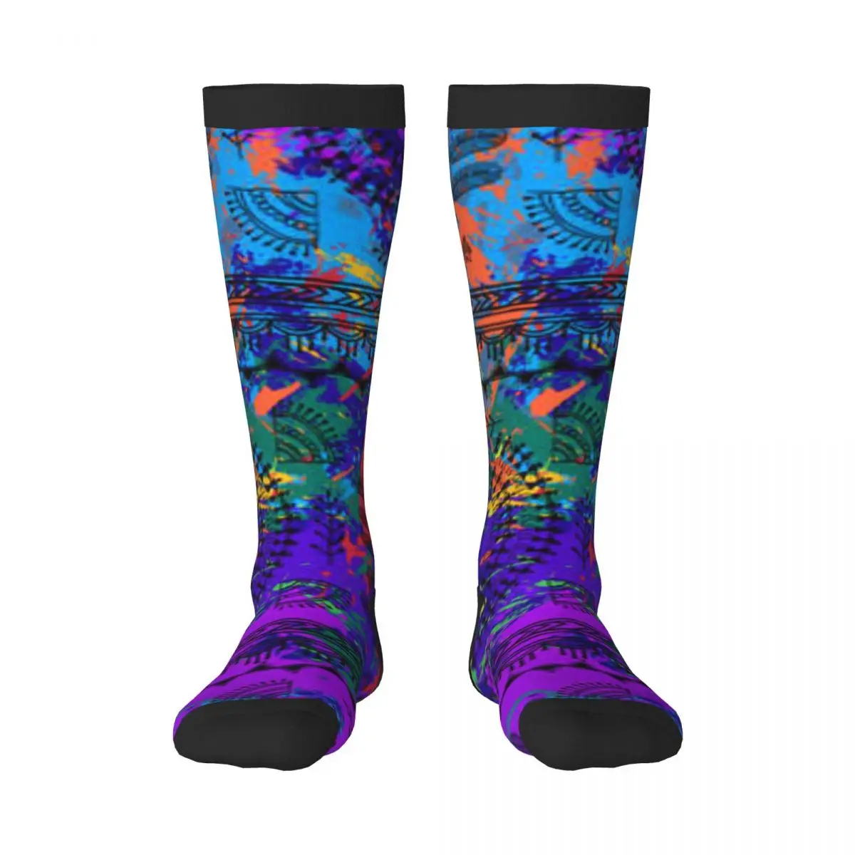 Knee Long Stocking Warli Tribal Print Adult Socks Stockings
