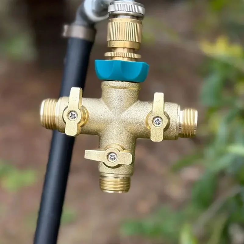 

2Pcs garden tee water distributor ball valve, garden connector tee adapter, tee hose distributor