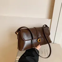 High-End Soft Leather Simple Square Bag Hot Sale Of The Season New Vintage French Style Single Shoulder Slant Cross Bag Fashiona