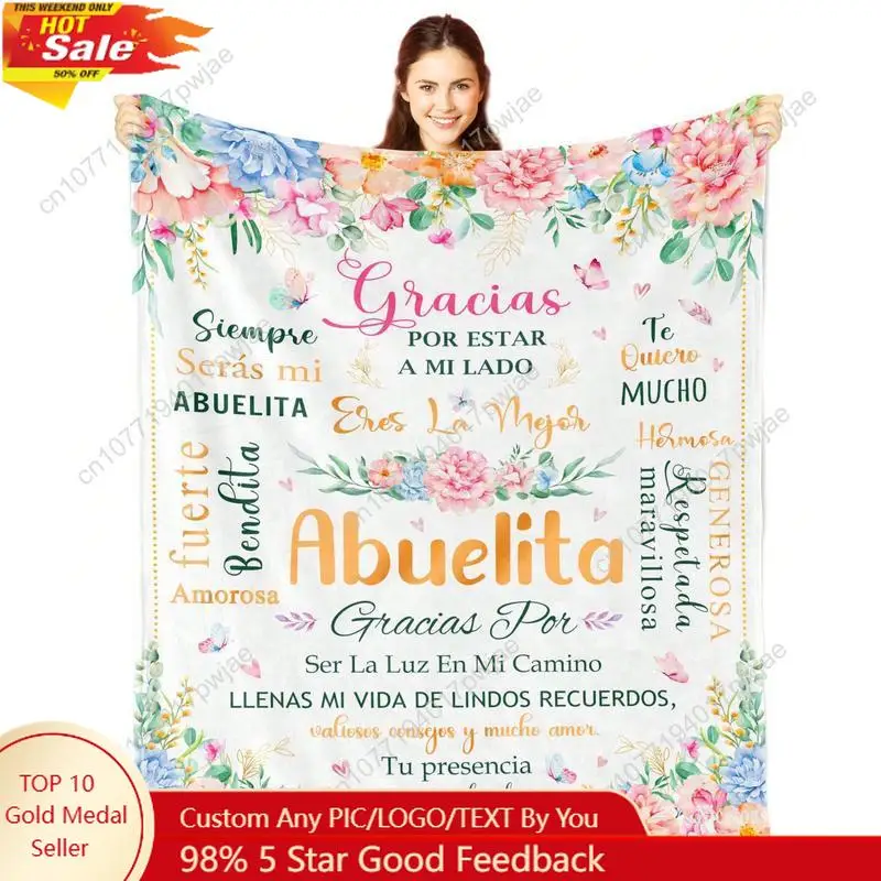 هدايا أبويليتا اللطيفة باللغة الإسبانية Regalos Para Abuela هدايا عيد ميلاد الجدة هدايا الجدة من الأحفاد بطانيات مخصصة