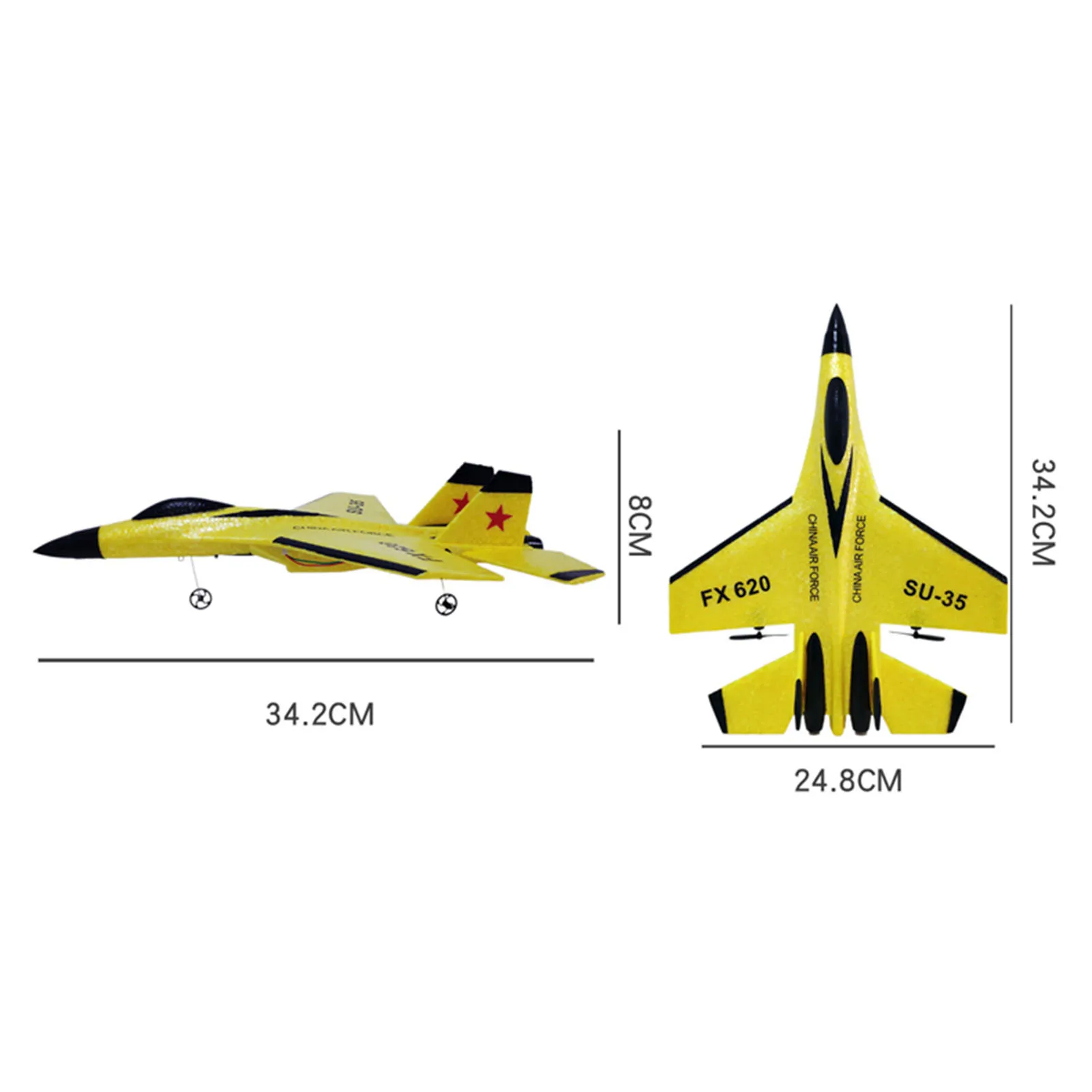 Avion RC 2.4GHz, modèle d'avion coulissant SU-35, jouets de vol EPP, stabilité gyroscopique à 3 axes pour adultes, enfants et garçons, 2 batteries