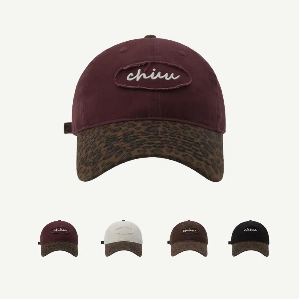 

Fashion Adjustable Leopard Baseball Hat Cotton Casual Embroidered Baseball Cap Sunshade Hip Hop Y2k Peaked Cap Female