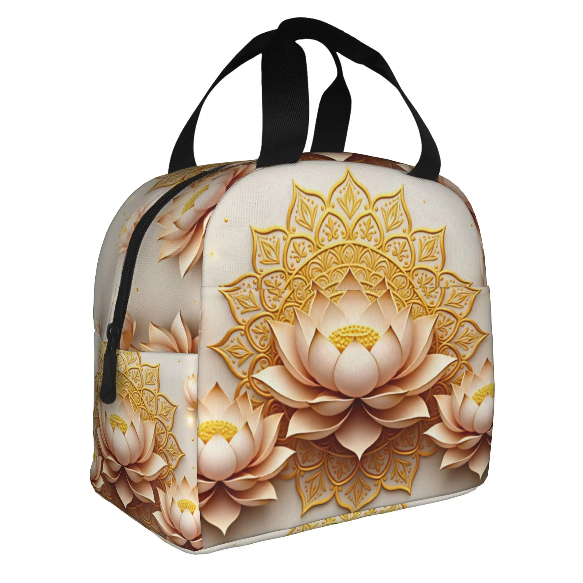 Fashion Trend 3D Flowers Lunch Bag Men Women Luxury High 3D Floral Cooler Warm Insulated Lunch Boxes for School