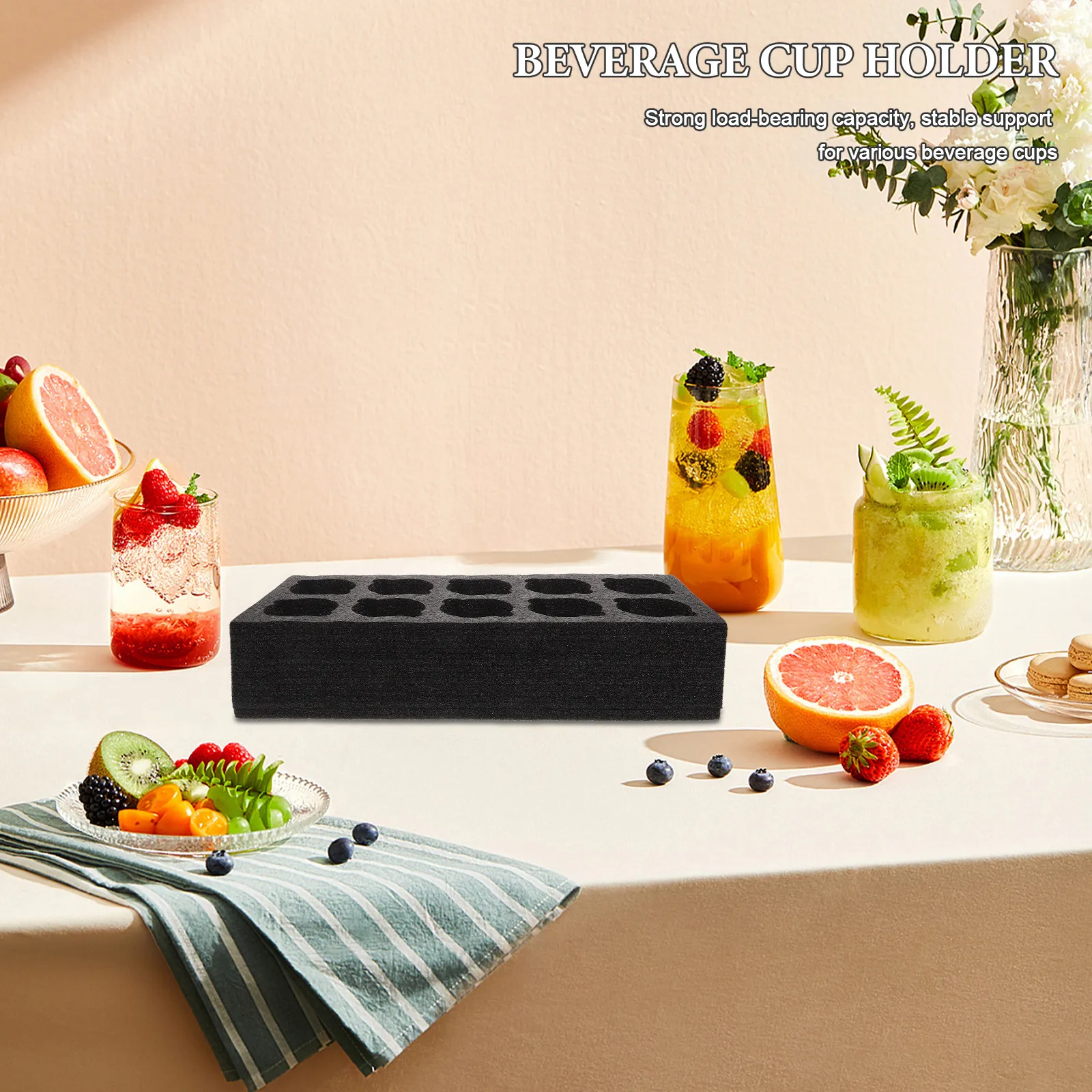 Take Out 10 Cups Foam Cup Holder Drink Carrier Tray Portable Coffee Milk Tea Beverage Delivery Holder Coffee Cup Carrier