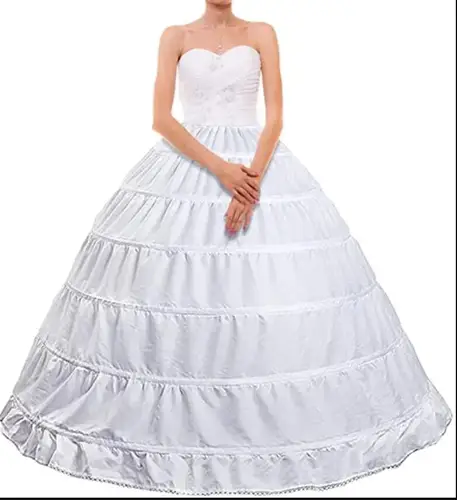Imagen 2 del producto 2025 nuevo 6 crinolina de aro negro blanco enagua larga de boda vestido de baile enagua falda media resbalones accesorios de boda