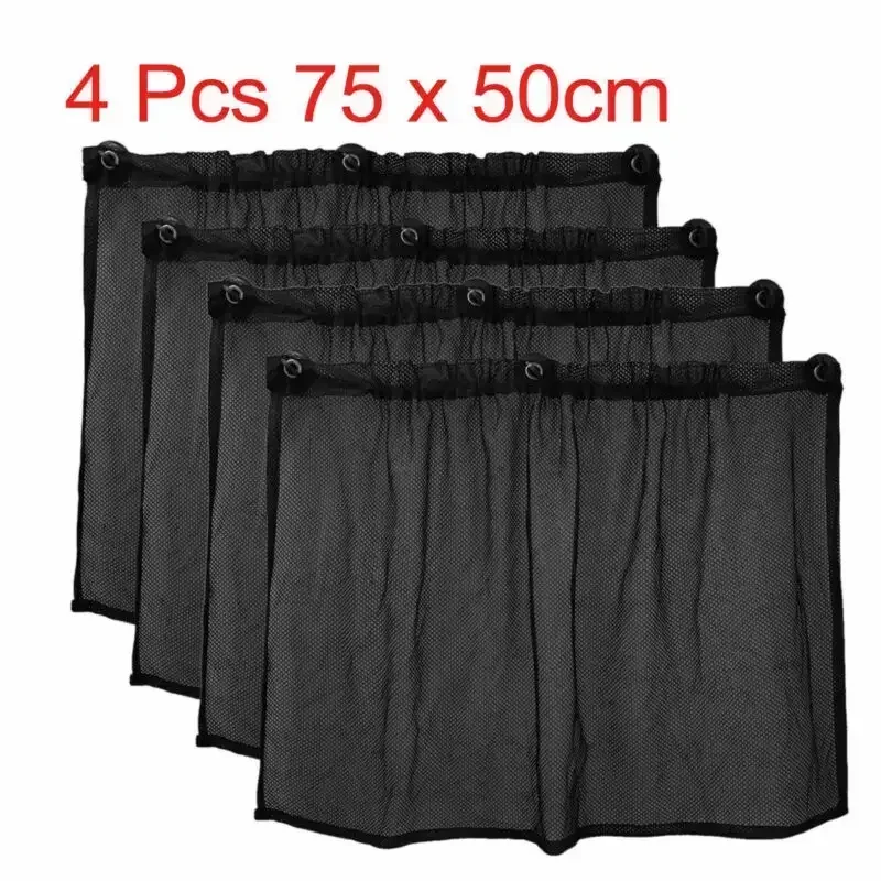 

70x50cm Car Curtain Accessories Black Cover Side Window Suction Cup Summer Sun Shade 4pcss Folded Protector Durable