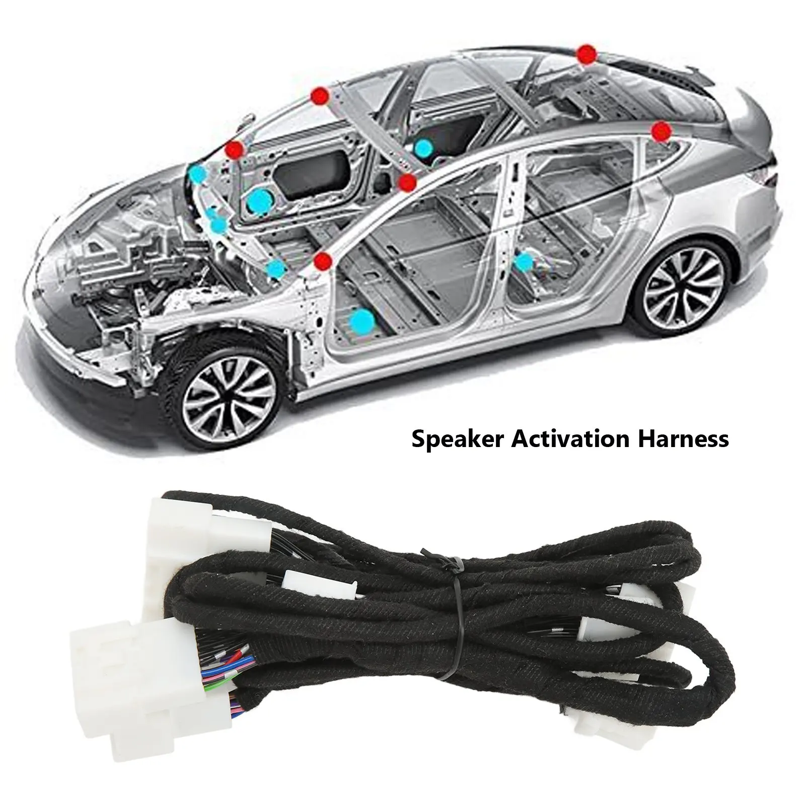 Audio Inactive Activation Wire Harness Speaker Modification Kit Replacement for Tesla Model 3 2018‑2020